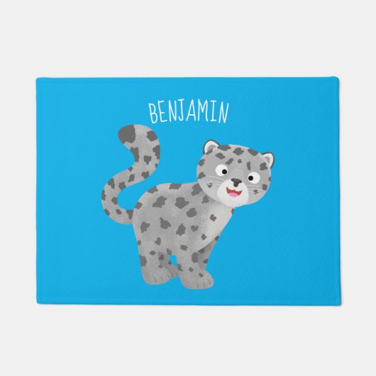 Cute snow leopard cartoon deurmat (Voorkant)