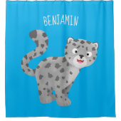 Cute snow leopard cartoon douchegordijn (Voorkant)