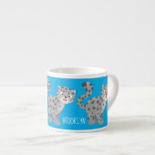 Cute snow leopard cartoon espresso kop (Voorkant rechts)
