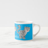 Cute snow leopard cartoon espresso kop (Rechts)