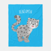 Cute snow leopard cartoon fleece deken (Voorkant)