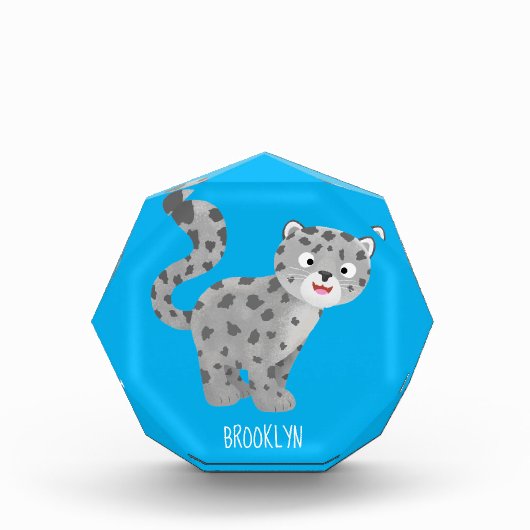 Cute snow leopard cartoon fotoblokken (Voorkant)
