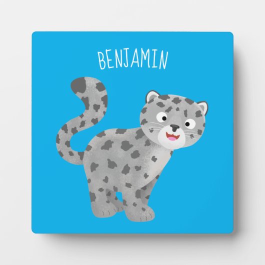 Cute snow leopard cartoon fotoplaat (Voorkant)