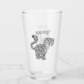 Cute snow leopard cartoon glas (Achterkant)