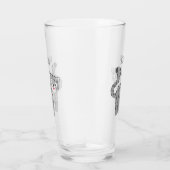 Cute snow leopard cartoon glas (Rechts)