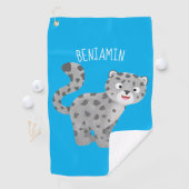 Cute snow leopard cartoon golfhanddoek (Insitu)