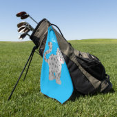 Cute snow leopard cartoon golfhanddoek (Groen)