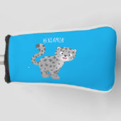 Cute snow leopard cartoon golfheadcover (Voorkant)