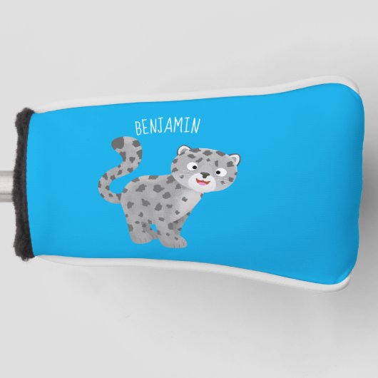 Cute snow leopard cartoon golfheadcover (Voorkant)