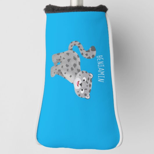 Cute snow leopard cartoon golfheadcover (Draai 90)