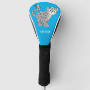 Cute snow leopard cartoon golfheadcover