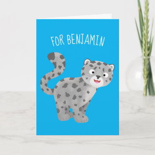 Cute snow leopard cartoon kaart