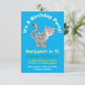 Cute snow leopard cartoon kaart (Staand voorkant)