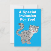 Cute snow leopard cartoon kaart (Achterkant)