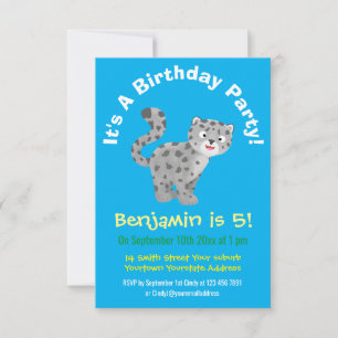 Cute snow leopard cartoon kaart