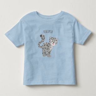 Cute snow leopard cartoon kinder shirts