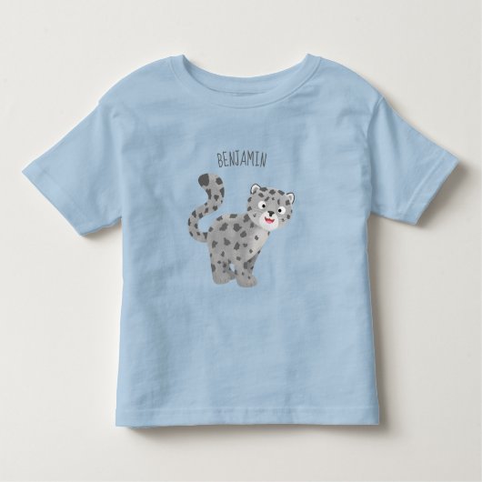 Cute snow leopard cartoon kinder shirts (Voorkant)