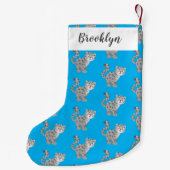 Cute snow leopard cartoon kleine kerstsok (Achterkant)