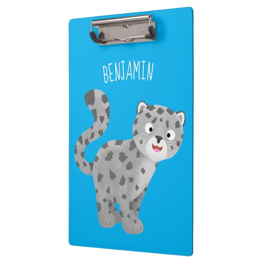 Cute snow leopard cartoon klembord (Links)