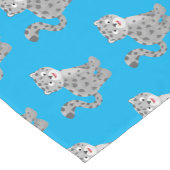 Cute snow leopard cartoon korte tafelloper (Hoek)