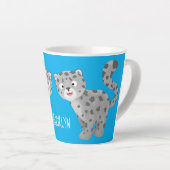 Cute snow leopard cartoon latte mok (Rechterhoek)