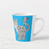 Cute snow leopard cartoon latte mok (Rechts)