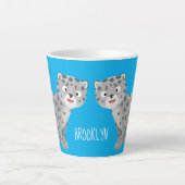 Cute snow leopard cartoon latte mok (Voorkant)