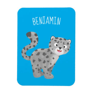 Cute snow leopard cartoon magneet