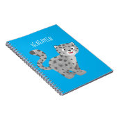 Cute snow leopard cartoon notitieboek (Rechterzijde)