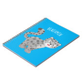 Cute snow leopard cartoon notitieboek (Linkerzijde)