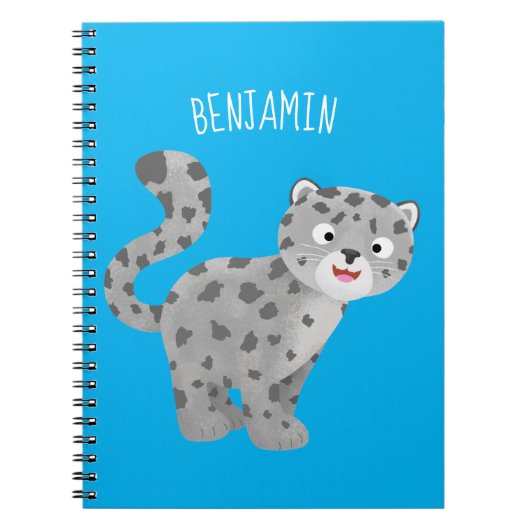 Cute snow leopard cartoon notitieboek (Voorkant)