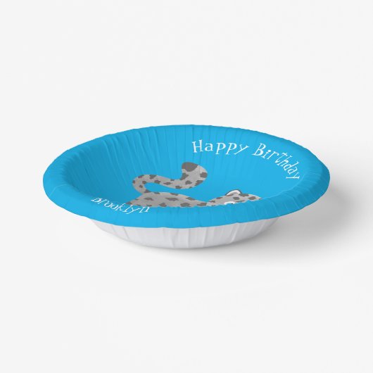 Cute snow leopard cartoon papieren kommen (Gebogen)