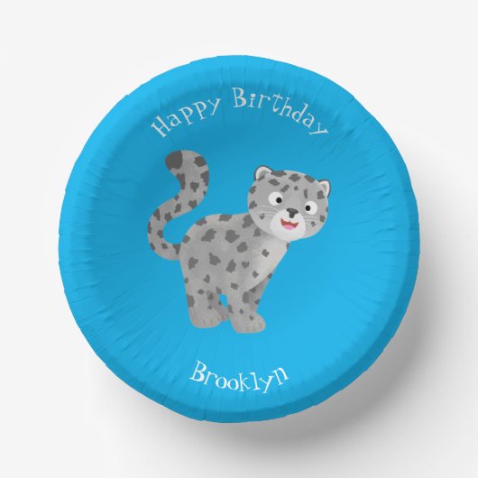 Cute snow leopard cartoon papieren kommen (Voorkant)