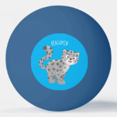 Cute snow leopard cartoon pingpongbal (Achterkant)
