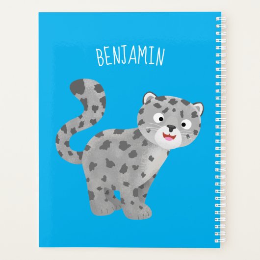 Cute snow leopard cartoon planner (Achterkant)
