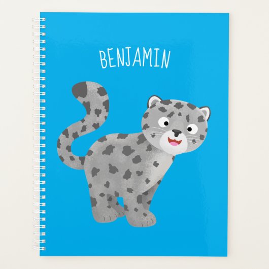 Cute snow leopard cartoon planner (Voorkant)