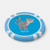 Cute snow leopard cartoon poker chips (Enkel)