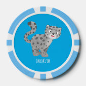 Cute snow leopard cartoon poker chips (Voorkant)