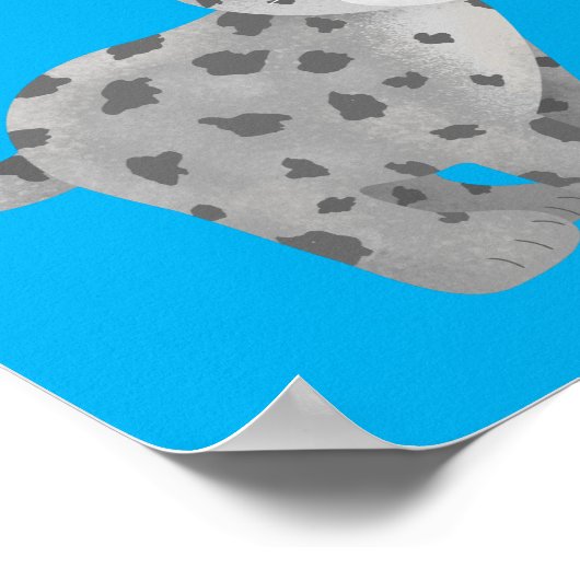 Cute snow leopard cartoon poster (Hoek)