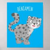 Cute snow leopard cartoon poster (Voorkant)