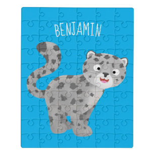 Cute snow leopard cartoon puzzel
