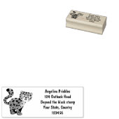 Cute snow leopard cartoon rubberstempel (Gestempeld)
