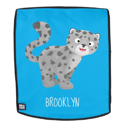 Cute snow leopard cartoon rugtassen (Verwijderbaar gezicht)