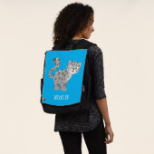 Cute snow leopard cartoon rugtassen (Gedragen)