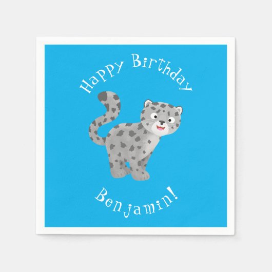 Cute snow leopard cartoon servet (Voorkant)