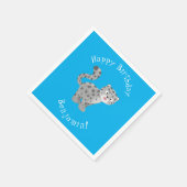 Cute snow leopard cartoon servet (Hoek)