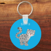 Cute snow leopard cartoon sleutelhanger (Voorkant)