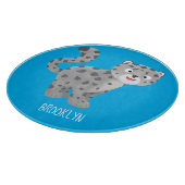 Cute snow leopard cartoon snijplank (Hoek)
