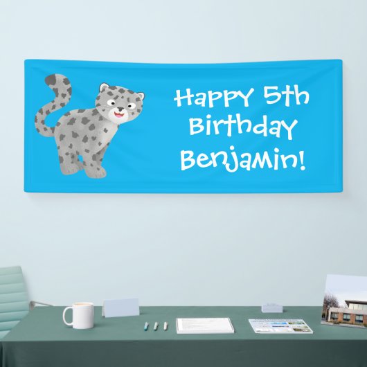 Cute snow leopard cartoon spandoek (Beurs)