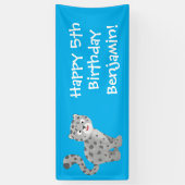 Cute snow leopard cartoon spandoek (Verticaal)